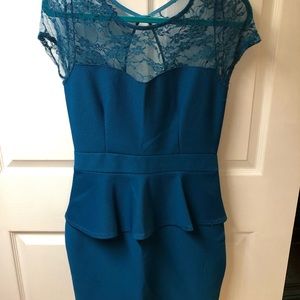 Turquoise Peplum Mini dress